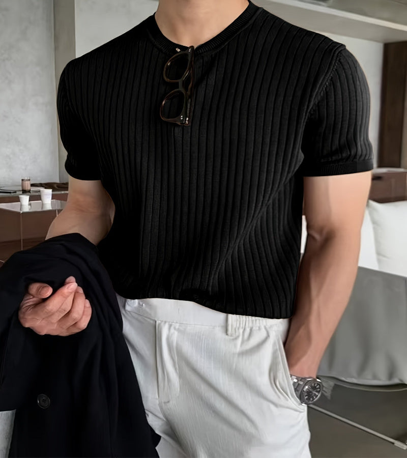 Camisa de Malha Manga Curta – Estilo Coreano