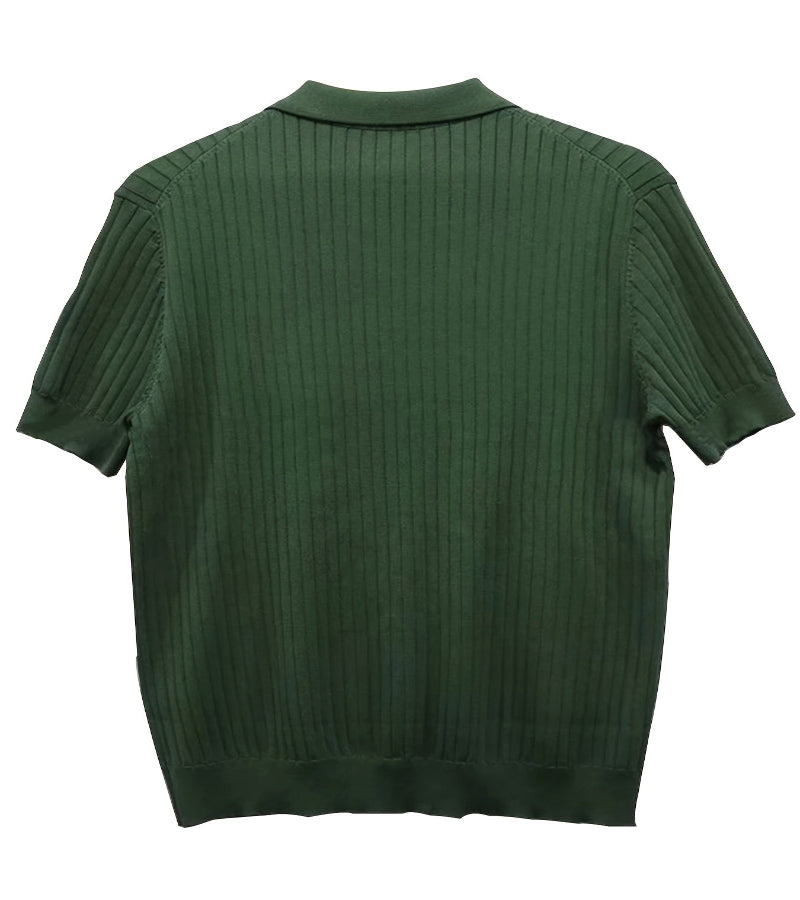Camisa Polo Masculina em Malha Canelada – Estilo Casual e Atemporal