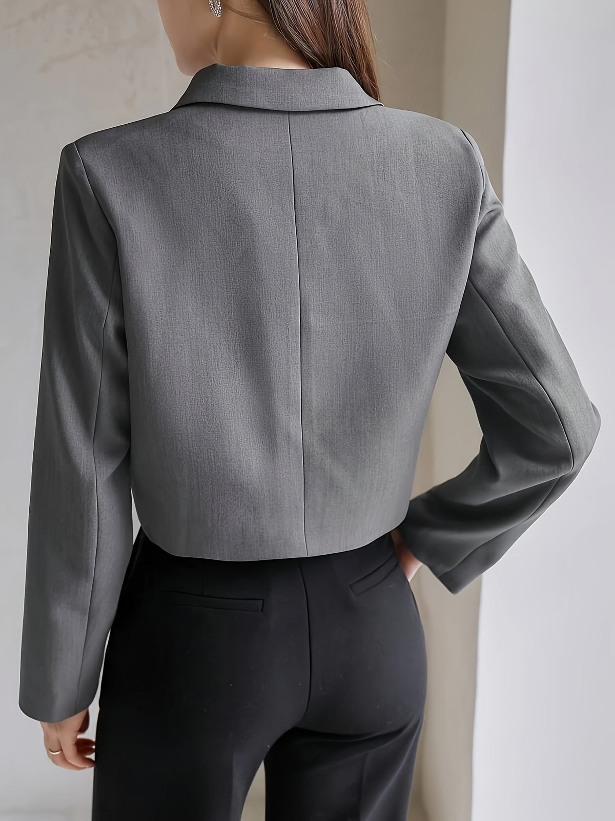 Blazer cinza curto