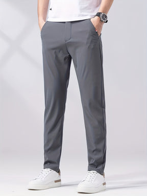 Calça casual leve, confortáveis, de perna reta
