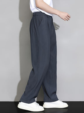 Calça Casual Masculina de Perna Reta com Cós