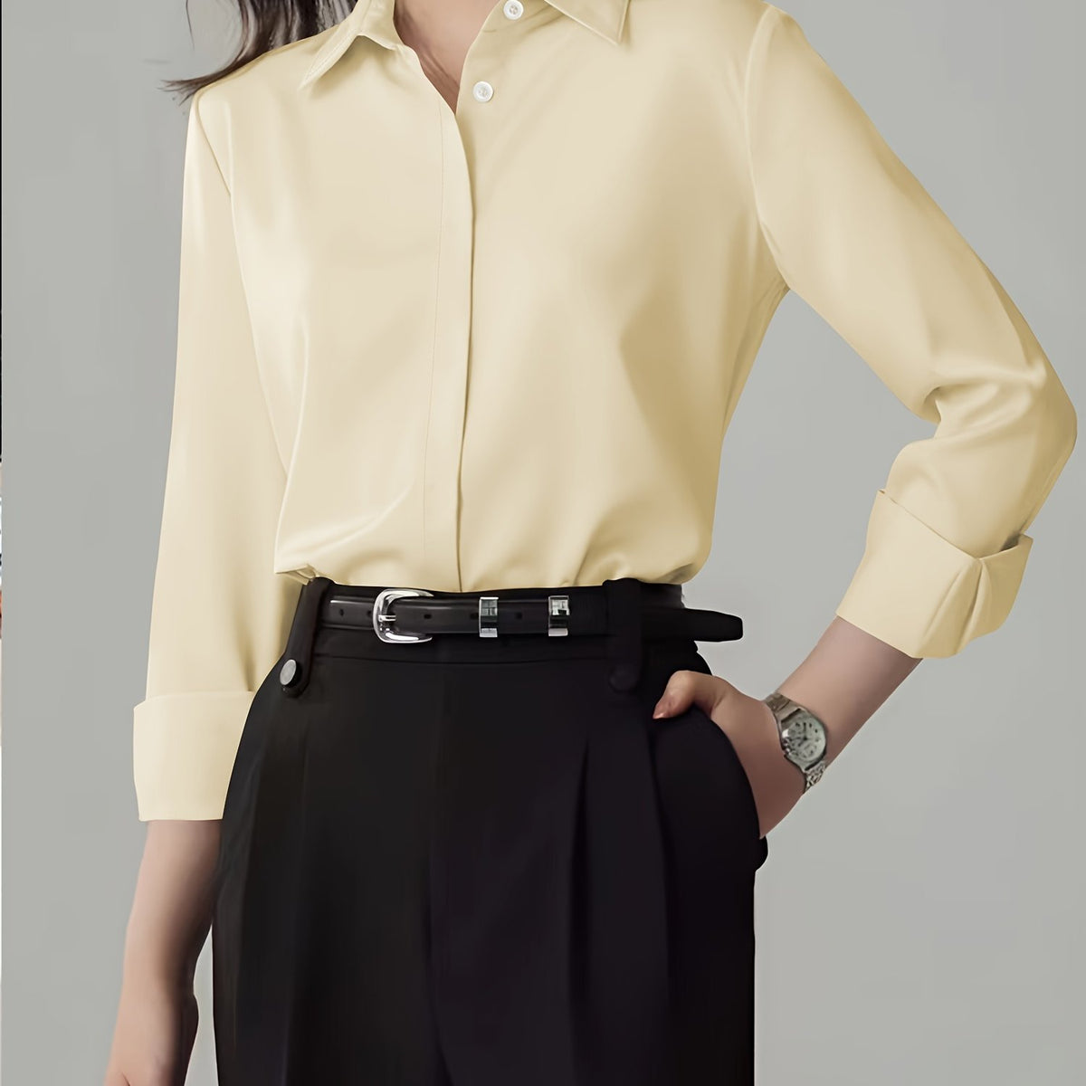 Camisa feminina social manga comprida