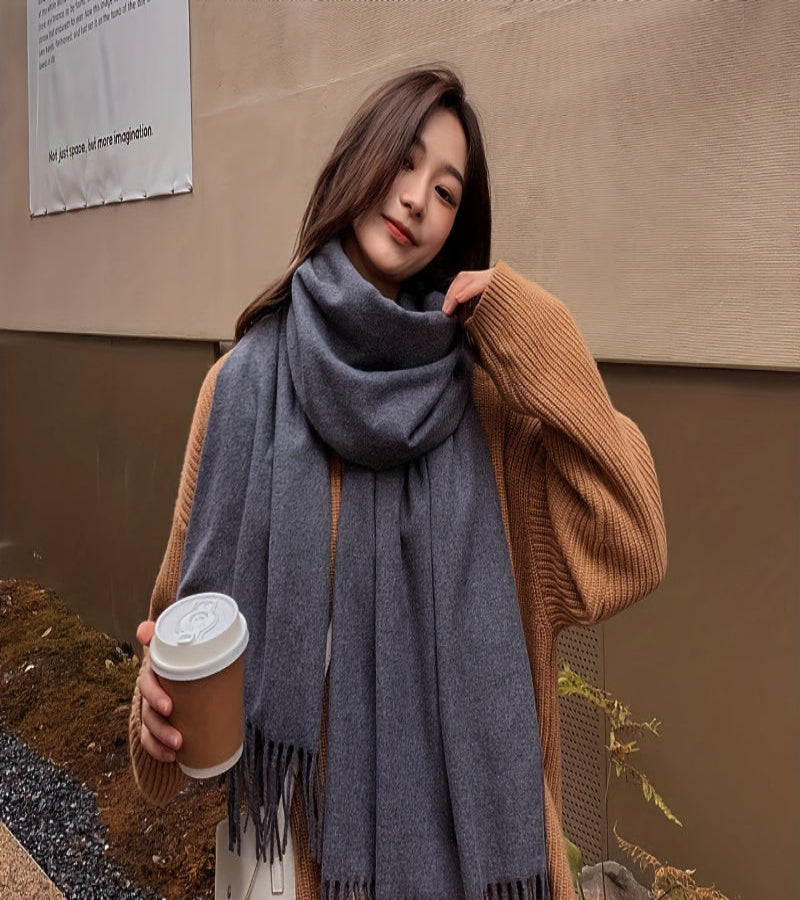 Cachecol para mulheres - poliéster macio, xale quente e aconchegante