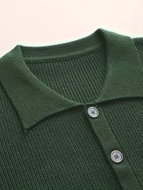 Cardigan masculino de malha com botões e lapela Vitality outono e inverno