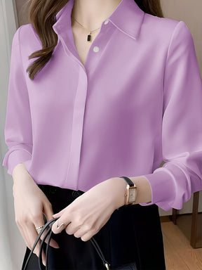 Camisa de manga comprida de chiffon