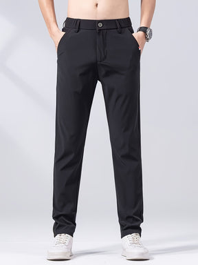 Calça casual leve, confortáveis, de perna reta