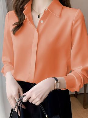 Camisa de manga comprida de chiffon