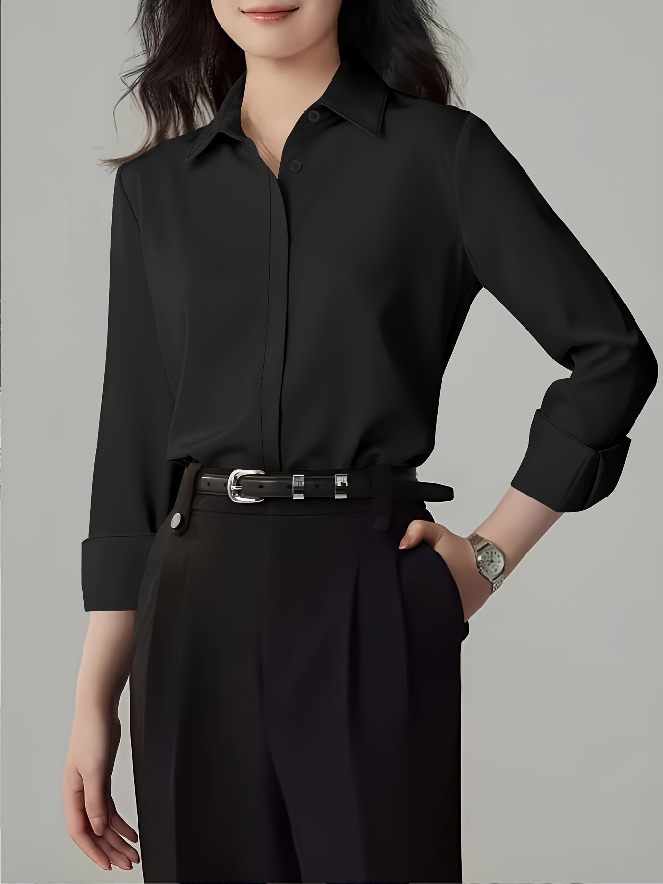 Camisa feminina social manga comprida