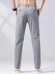 Calça casual leve, confortáveis, de perna reta