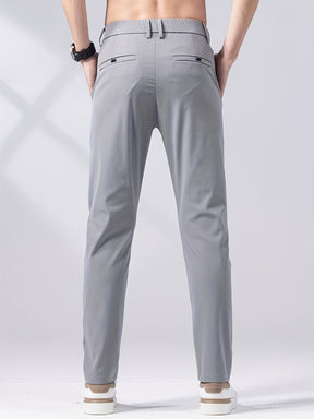 Calça casual leve, confortáveis, de perna reta