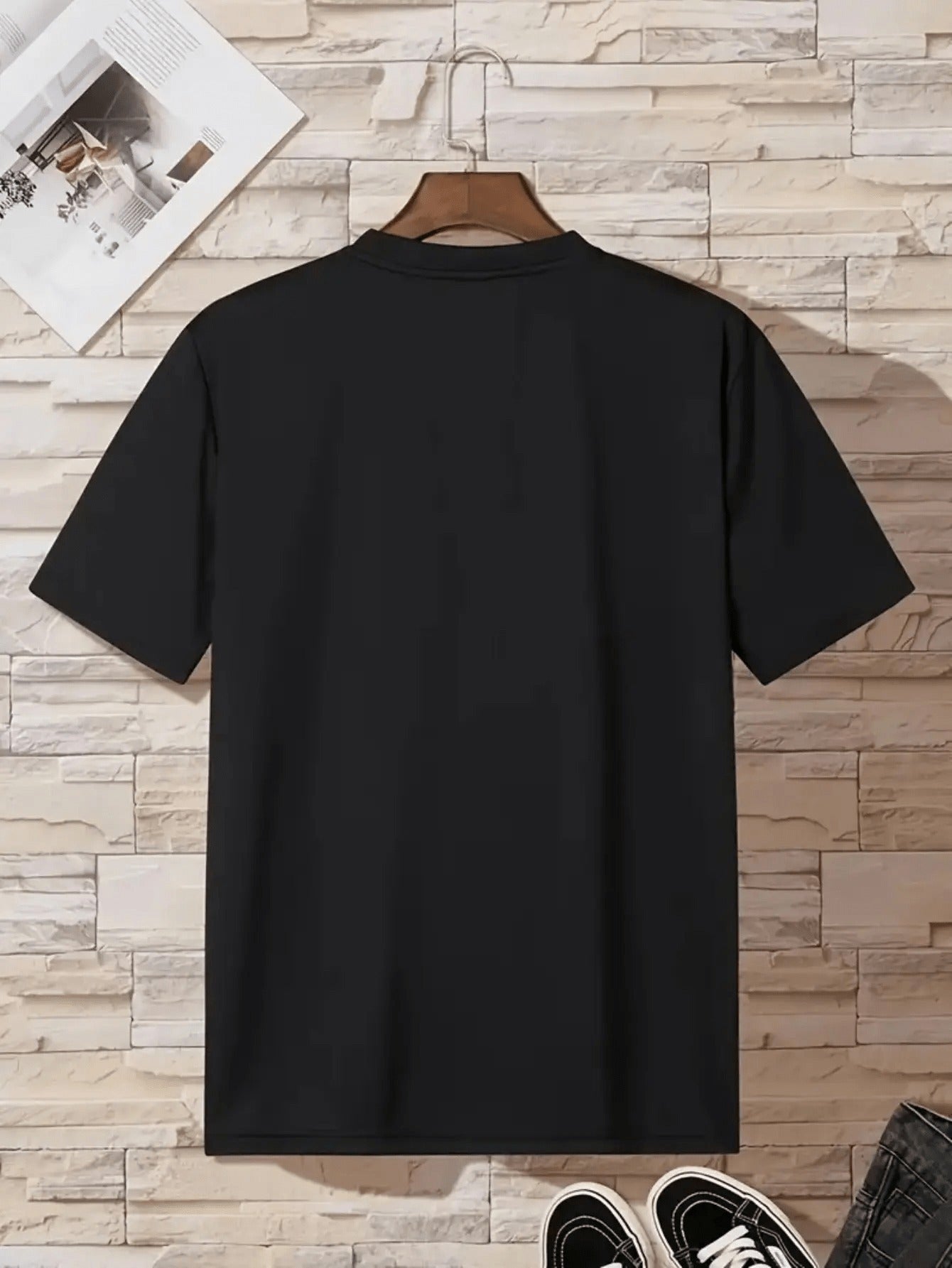 Camisa masculina clássica Henley de manga curta
