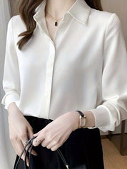 Camisa de manga comprida de chiffon