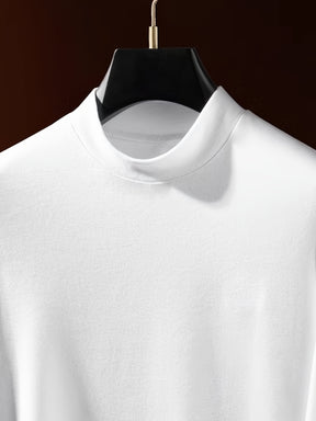 Camiseta casual com gola alta, manga longa