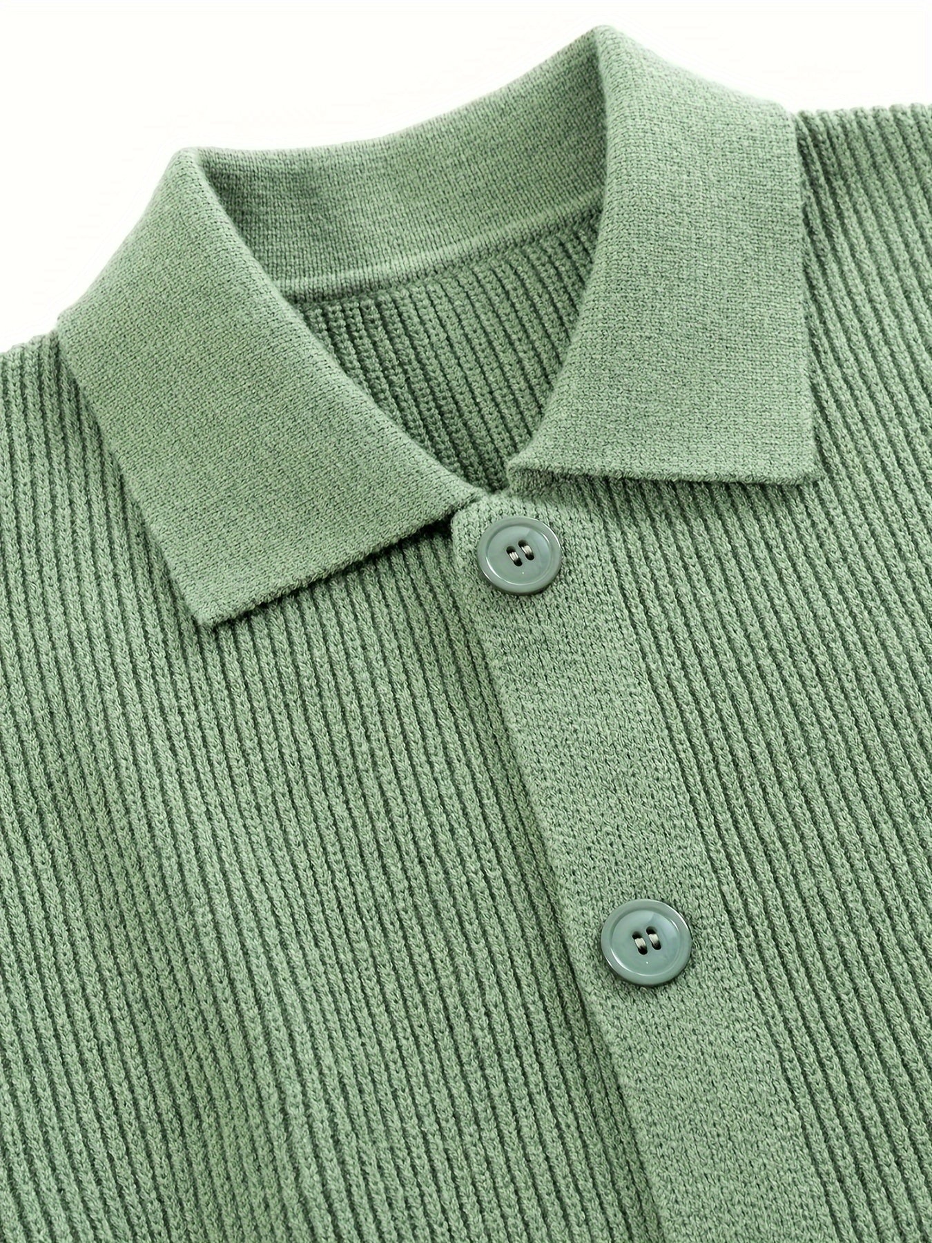 Cardigan de malha listrado aconchegante, manga comprida com lapela e botões