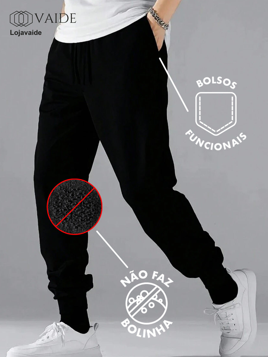 Calça Grossa Moderna Estilosa Confortável Casual Swag Quente
