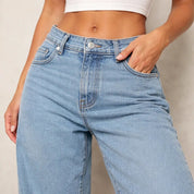 Calça Jeans Cintura Baixa Low Rise Baggy Moda Feminina