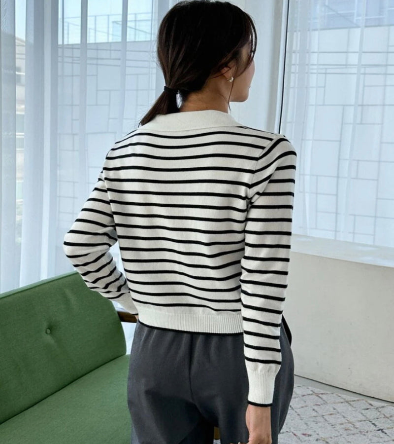 Suéter Listrado de gola - Rainha das Lagrimas