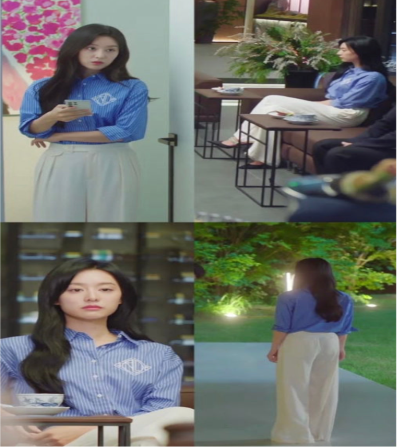 Camisa Listrada + Calça alfaiataria - Look Rainha das Lagrimas