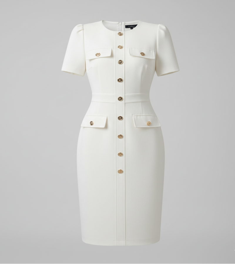Vestido Branco Elegante Bodycon - Look Seoul Glam