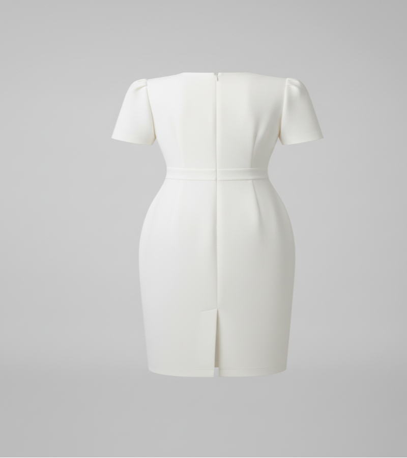 Vestido Branco Elegante Bodycon - Look Seoul Glam