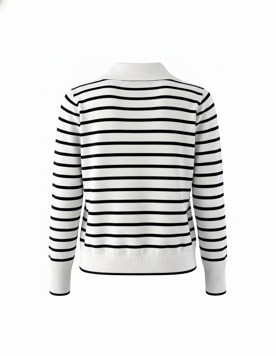 Look Rainha das Lagrimas - Suéter Listrado de gola  + Calça Alfaiataria