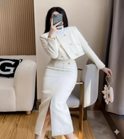 Conjunto Tweed com Jaqueta Curta e Saia - Look Elegância Profissional