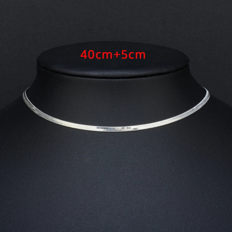 Gargantilha Punk com Corrente de Cobra e Lâmina Plana – Estilo Dourado e Prateado