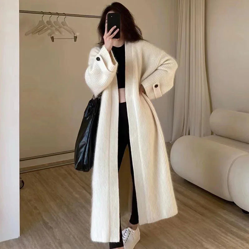 Casaco Longo Casual Coreano