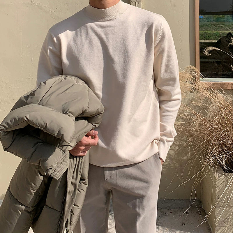 Suéter Masculino Gola Alta Coreana - Look Seoul Urbano