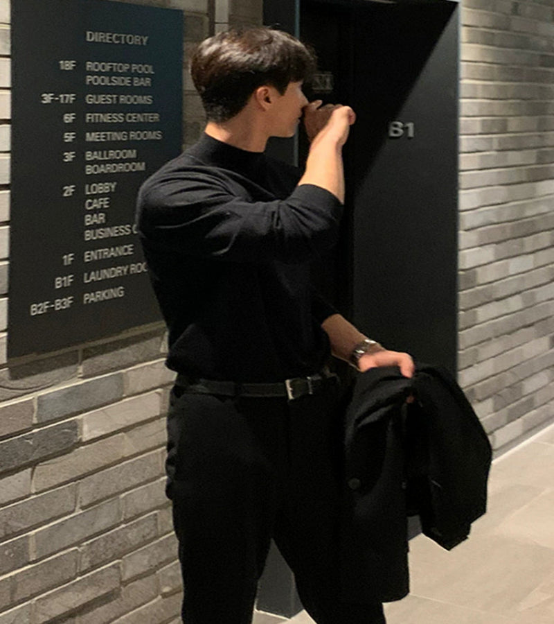 Suéter Masculino Gola Alta Coreana - Look Seoul Urbano