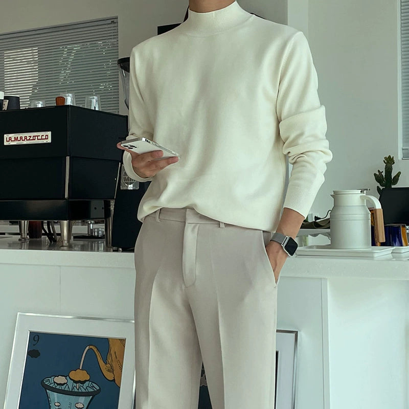 Suéter Masculino Gola Alta Coreana - Look Seoul Urbano
