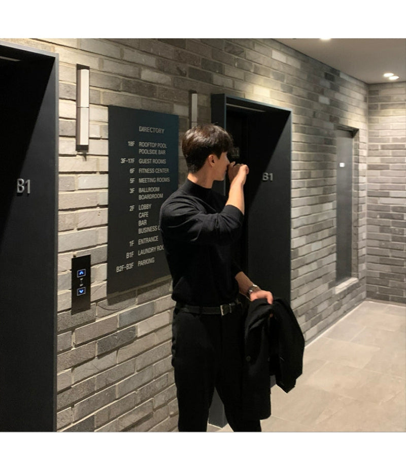 Suéter Masculino Gola Alta Coreana - Look Seoul Urbano