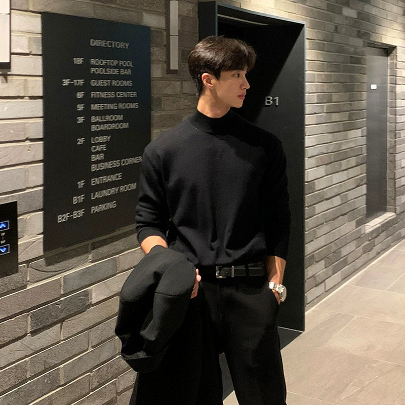 Suéter Masculino Gola Alta Coreana - Look Seoul Urbano