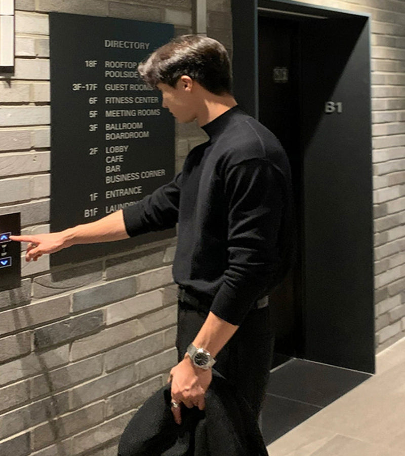 Suéter Masculino Gola Alta Coreana - Look Seoul Urbano