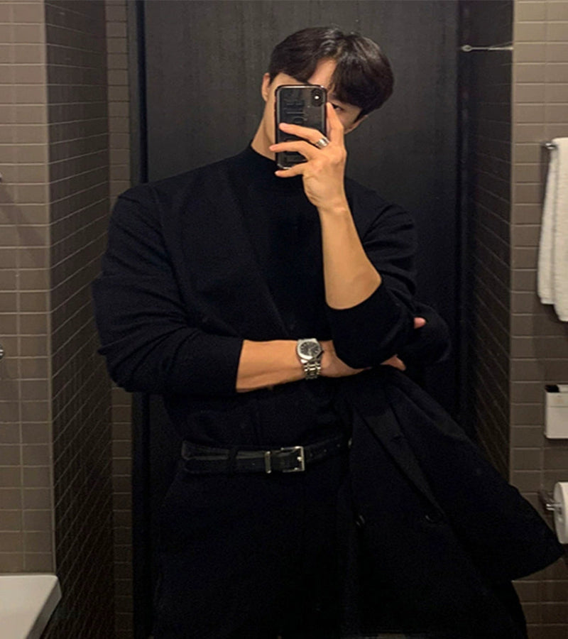 Suéter Masculino Gola Alta Coreana - Look Seoul Urbano