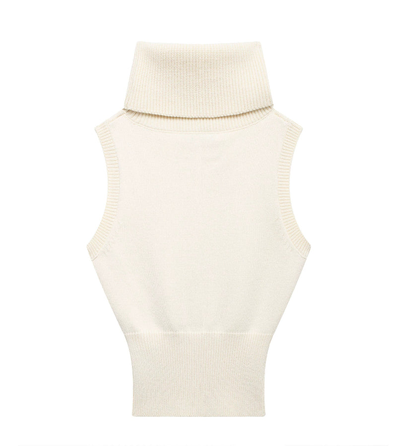 Look Garota Forte Bong-soon – Colete Curto Tricotado com Gola Alta