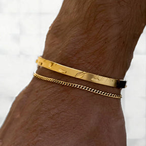 Pulseiras empilháveis para homens, conjuntos de pulseiras banhadas