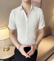 Camisa Masculina Coreana de Verão – Estilo Casual e Elegante