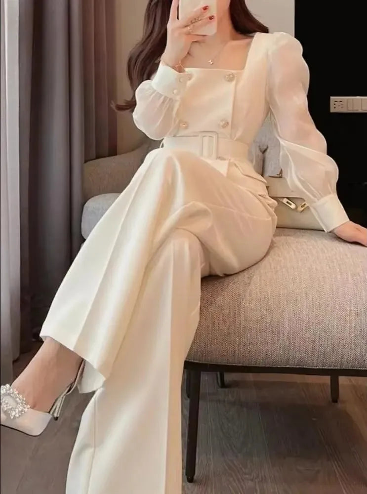 Look Sucesso Coreano – Conjunto de Calça e Blazer de Alfaiataria Elegante