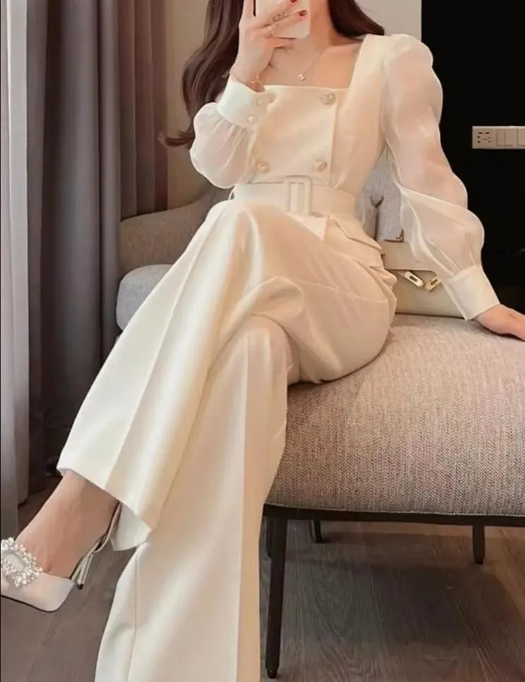 Look Sucesso Coreano – Conjunto de Calça e Blazer de Alfaiataria Elegante