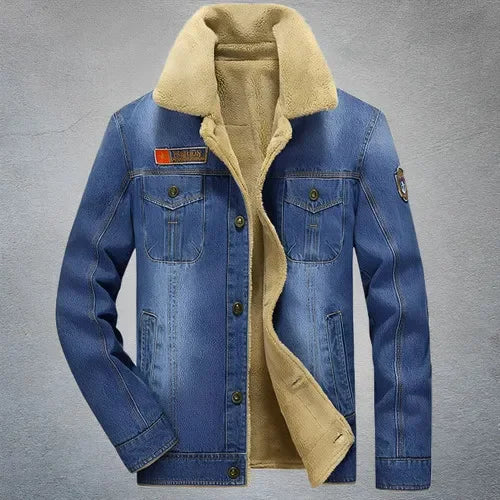 Personalizável inverno quente engrossado jaqueta jeans casual masculina boutique moda algodão azul denim casacos terno jaquetas mwt412237