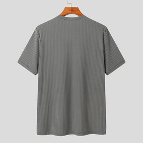 Camiseta de Luxo Leve Lazer Pescoço Drapeado Cor Sólida Solto Camisa Básica
