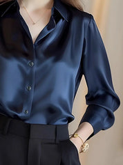 Camisas de seda mulheres coreanas moda Y2k