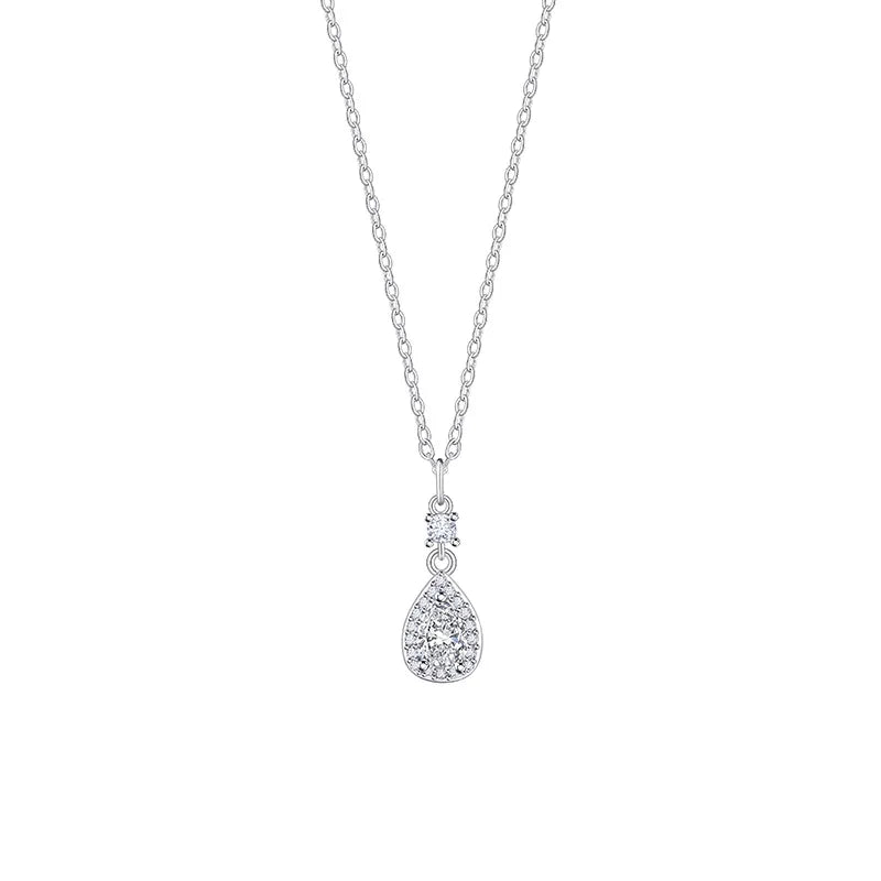 Colar gota d'água, elegante e luxuoso, de zircônias