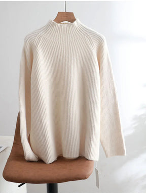 Suéter Gola Alta Feminino Casual - Inverno Elegante