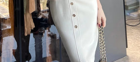 Vestido Branco Elegante Bodycon - Look Seoul Glam
