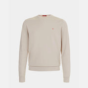 Suéter Masculino CH com Gola Redonda, Ajuste Slim, Manga Longa, Pullover de Tricô com Bordado Vermelho, Top Casual para Negócios