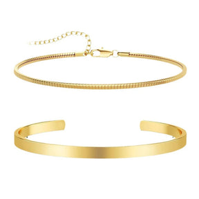 Pulseiras empilháveis para homens, conjuntos de pulseiras banhadas