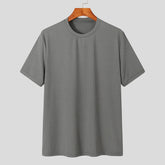 Camiseta de Luxo Leve Lazer Pescoço Drapeado Cor Sólida Solto Camisa Básica