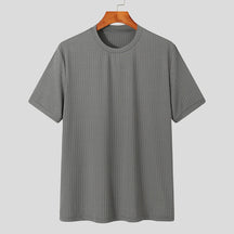 Camiseta de Luxo Leve Lazer Pescoço Drapeado Cor Sólida Solto Camisa Básica